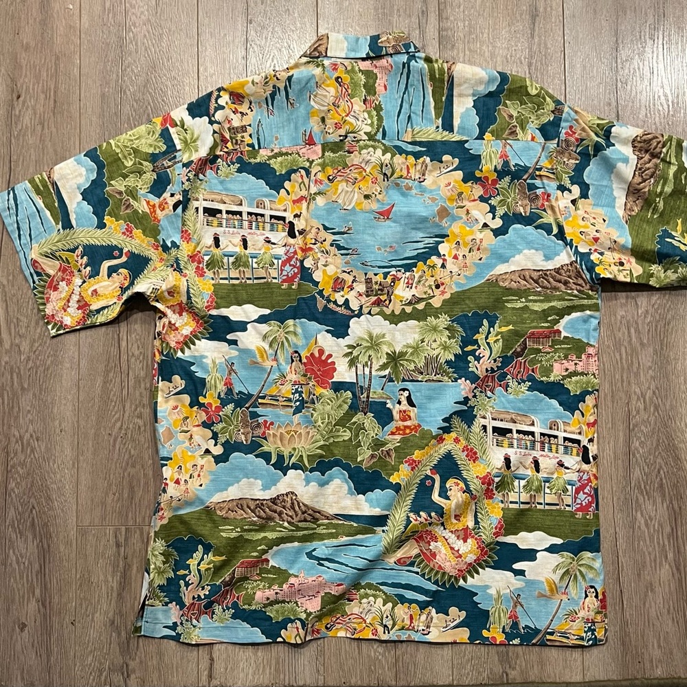 Tori Richard Hawaiian shirt sz L Matson cruise ship theme cotton - Picture 5 of 6
